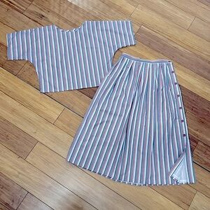 Vintage 80’s!!! Striped top and skirt.